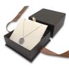 N N'icePackaging - 1 Qty Elegant 2-Piece Chocolate Brown Pendant Jewelry Gift Box w/Cream Insert a pre-affixed Light Brown Ribbon view 1