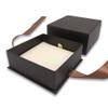 N N'icePackaging - 1 Qty Elegant 2-Piece Chocolate Brown Pendant Jewelry Gift Box w/Cream Insert a pre-affixed Light Brown Ribbon view 3