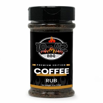 10-42 BBQ Coffee Meat Rub (NO MSG, Low Sodium) 0 Calorie | Premium Edition Steak Seasoning and Dry Rubs | Barbecue Spice Mix for Grilling Meat | Savory Flavor with Incredible Crust | 5 oz