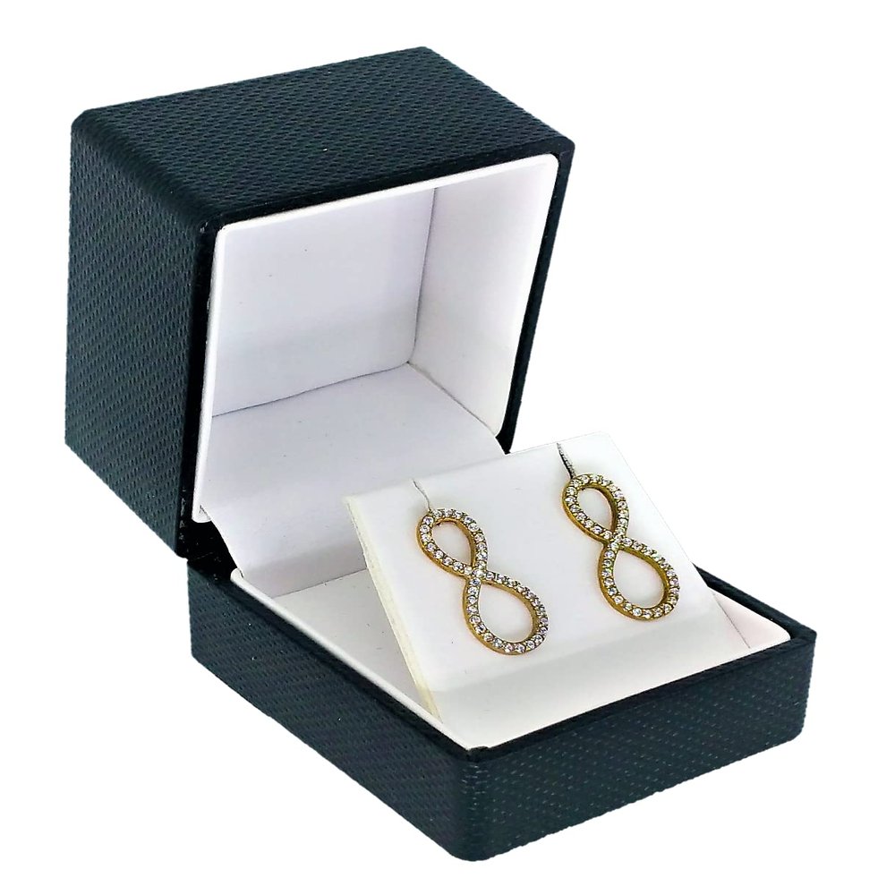 N'icePackaging - 1 Qty Premium Midnight Black Textured Pendant Jewelry Gift Box w/Pre-Affixed Black Ribbon 2-Piece Packer