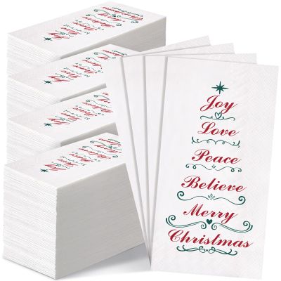 200 Pcs Christmas Guest Napkins Disposable Xmas Paper Towels Dinner Hand Napkin for Home Kitchen Bathroom Powder Room Decorative Dish Towels for Christmas Wedding Holiday Winter Dinner Lunch Party