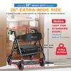 FlyingJoy Rollator Walkers with Seat,450Lb Rolling Walkers,23.76lbs(10.8kg) Extra-Wide Heavy-Duty Rollator Walkers with Seat and Brakes for Seniors and Adults Bariatric with Large Aluminum (Black) view 2