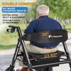 FlyingJoy Rollator Walkers with Seat,450Lb Rolling Walkers,23.76lbs(10.8kg) Extra-Wide Heavy-Duty Rollator Walkers with Seat and Brakes for Seniors and Adults Bariatric with Large Aluminum (Black) view 4