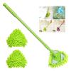 2022 New Rotatable Adjustable Triangle Cleaning Mop with 2 Mop Replacement Heads, 180 Degree Spin Triangle Wall Cleaning Mop, Microfiber Ecloth Mops Wet and Dry for Bathroom Floor Wall Bed (Green) view 1