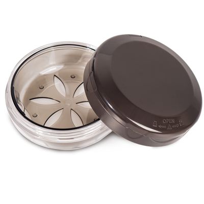 Uouovo Denture Cup Retainer Case, No-Leak Denture Bath, Travel Case with Strainer & Mirror (Grey)