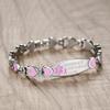 LinnaLove Lymphedema Alert Bracelets no bp/iv/needles this arm Stainless Steel Medical id Bracelets for Women (Heart) view 2