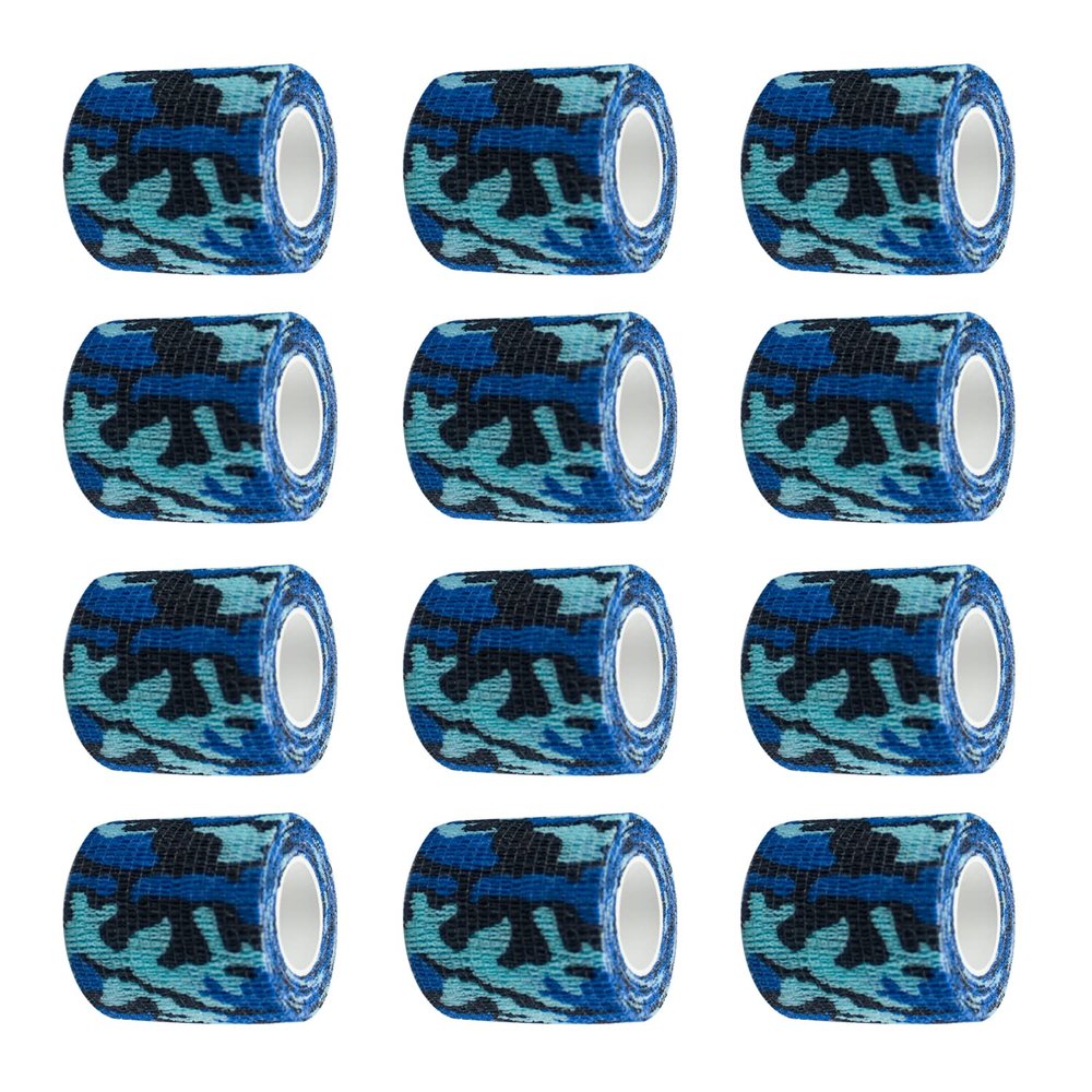 12-Pack Self Adhesive Cohesive Wrap Bandages, Tape Self Adherent, Strong Elastic Sports Tape, 2 inches x 5 Yards