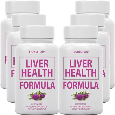 (6 Pack) Liver Health Formula, Cleanse, Detox, Flush, Repair Fatty Liver Support, with Artichoke, Milk Thistle, Dandelion, Beet, Berberine, Pure Natural Superstar Research, Vegan Capsules Supplement