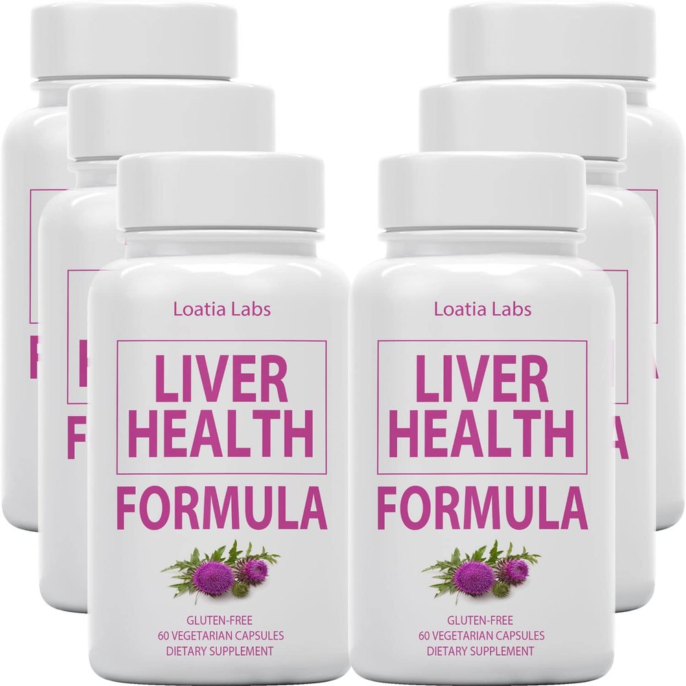(6 Pack) Liver Health Formula, Cleanse, Detox, Flush, Repair Fatty Liver Support, with Artichoke, Milk Thistle, Dandelion, Beet, Berberine, Pure Natural Superstar Research, Vegan Capsules Supplement