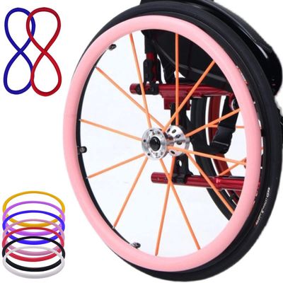 1 Pair Wheelchair Push Rim Covers, 22/24-Inch Wheel Sports Wheelchair Cover, Non-Slip Wear-Silicone Resistant Hand Push Cover