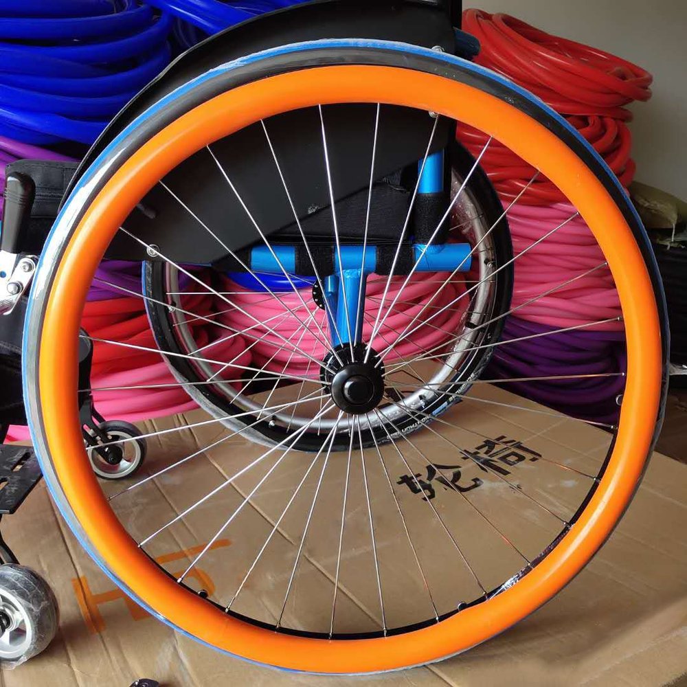 1 Pair 24inch/22inch Wheelchair Rear Wheel Cover Protective Sleeve Wheelchair Push Rim Covers Wheelchair Rear Wheel, Improve Grip and Traction