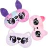 3 Pieces Sleep Mask for Kids, Girls Plush Sleeping Eye Cover Soft Eye Blindfold Cover Animal Shade for Kids(Purple, Big Eyes Style) view 1
