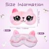 3 Pieces Sleep Mask for Kids, Girls Plush Sleeping Eye Cover Soft Eye Blindfold Cover Animal Shade for Kids(Purple, Big Eyes Style) view 2