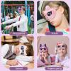 3 Pieces Sleep Mask for Kids, Girls Plush Sleeping Eye Cover Soft Eye Blindfold Cover Animal Shade for Kids(Purple, Big Eyes Style) view 4