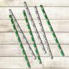 CTIGERS Soccer Football Party Paper Straws Black and Green Patterns 2 Color Mixed Biodegradable Drinking Straws Box of 100 view 3