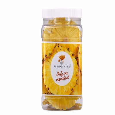 Dehydrated Pineapple slices , Cocktail Garnish, Healthy Snacks, Hikers Delight, lunch box snacks, sweet, nutritious, and easy to store. Vitamin C, folate, and dietary fiber, making them a healthy snack choice - 12 oz