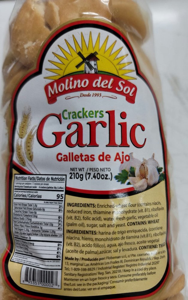 GARLIC CRACKERS GALLETAS DE AJO