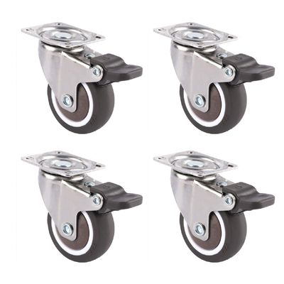 BOCbco 4X Silentnitureors, Swivelors, 360 Degree Swivelors with Brakes, for Hardwood Floors/4 Brakes/2In
