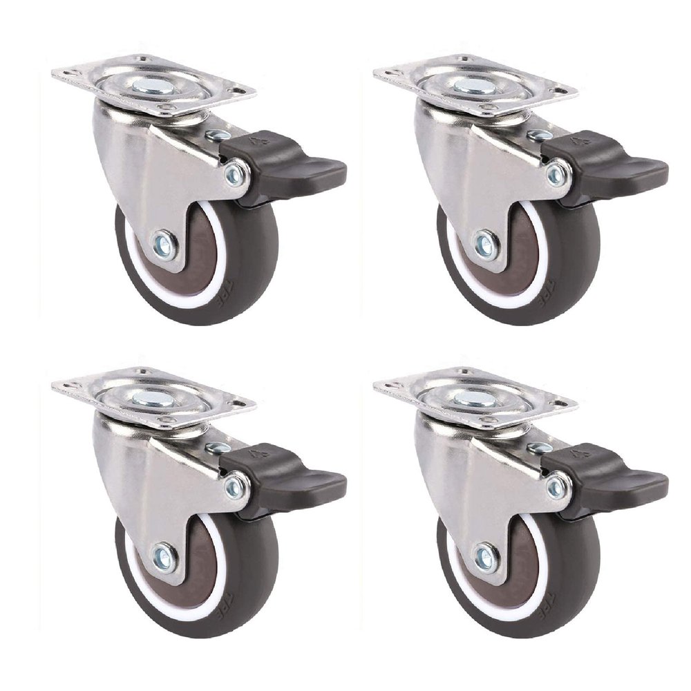 BOCbco 4X Silentnitureors, Swivelors, 360 Degree Swivelors with Brakes, for Hardwood Floors/4 Brakes/2In