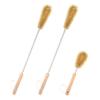 UPTALY 3 pcs Extra Long Brushes with Beech Wood Handle(24''/24''/12''), Bristle Kitchen Brush with Stainless Steel Pole, for Tall Bottle, Gallon Water Jug, Big Vessels, Floor Vase, Tall Flower Pot view 1