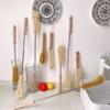 UPTALY 3 pcs Extra Long Brushes with Beech Wood Handle(24''/24''/12''), Bristle Kitchen Brush with Stainless Steel Pole, for Tall Bottle, Gallon Water Jug, Big Vessels, Floor Vase, Tall Flower Pot view 3