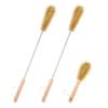 UPTALY 3 pcs Extra Long Brushes with Beech Wood Handle(24''/24''/10''), Bristle Brush with Extended Handle, Brush with Stainless Steel Pole, for Tall Bottle, Gallon Water Jug, Big Vessels view 1