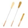 UPTALY 3 pcs Extra Long Brushes with Beech Wood Handle(24''/24''/13''), Elbow Nylon Brush, Pig Bristle Washing Brush with Wooden Handle, Kitchen Cleaning, Spider Web Brush with Stainless Steel Pole view 1