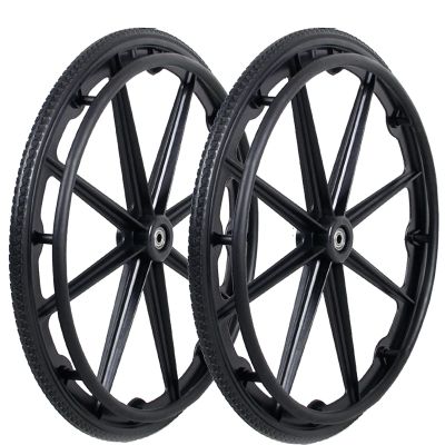 (1PR,Black) Wheelchair rear wheel replacement 24x1"wheel,Rear Wheel Assembly for 16-18-20 Inch Wheelchairs, Replacement parts (24 * 13/8(2count))