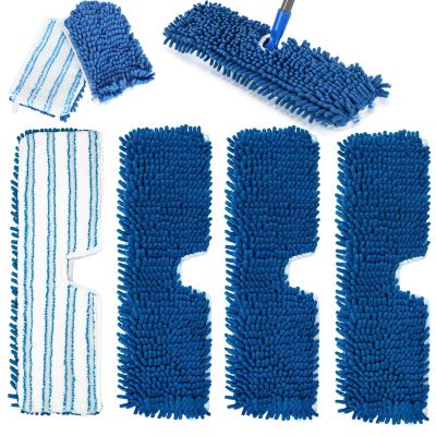 4 Pack Microfiber Flip Mop Head Replacement, Reusable Replacement Mop Heads for Dry/Wet Use, Double Sided Cleaning Mop Head Replacement, Machine Washable