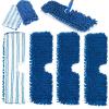 4 Pack Microfiber Flip Mop Head Replacement, Reusable Replacement Mop Heads for Dry/Wet Use, Double Sided Cleaning Mop Head Replacement, Machine Washable view 1