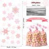 Clabby 100 Pcs Christmas Cellophane Treat Bags Red Green Snowflake Cello Plastic Candy Goodie Bags with Twist Ties for Winter Holiday Xmas Party Favor Supplies(Pink) view 2