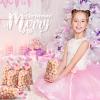 Clabby 100 Pcs Christmas Cellophane Treat Bags Red Green Snowflake Cello Plastic Candy Goodie Bags with Twist Ties for Winter Holiday Xmas Party Favor Supplies(Pink) view 4