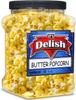 It's Delish Gourmet Butter Popcorn, 6 Oz Reusable Jumbo Container Jar | Vegan Butter Flavored Popcorn | Air Popped Pop Corn Healthy Snacks | Gluten Free, Non-Dairy, Vegan, Kosher, Yellow, White view 1