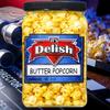 It's Delish Gourmet Butter Popcorn, 6 Oz Reusable Jumbo Container Jar | Vegan Butter Flavored Popcorn | Air Popped Pop Corn Healthy Snacks | Gluten Free, Non-Dairy, Vegan, Kosher, Yellow, White view 3