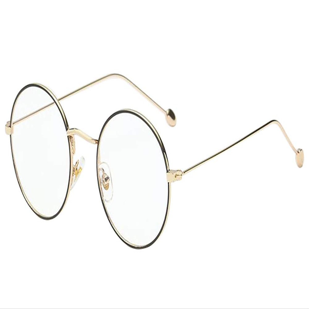 SightPerk Men Women Vintage Metal Round Reading Glasses (Black Gold, 3.5, multiplier_x)