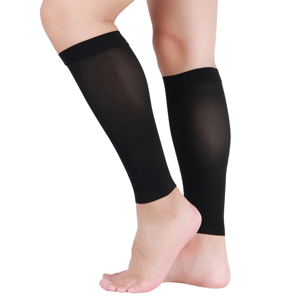 20-30 mmHg Medical Compression Calf Sleeve for Men and WomenBlack,XXL