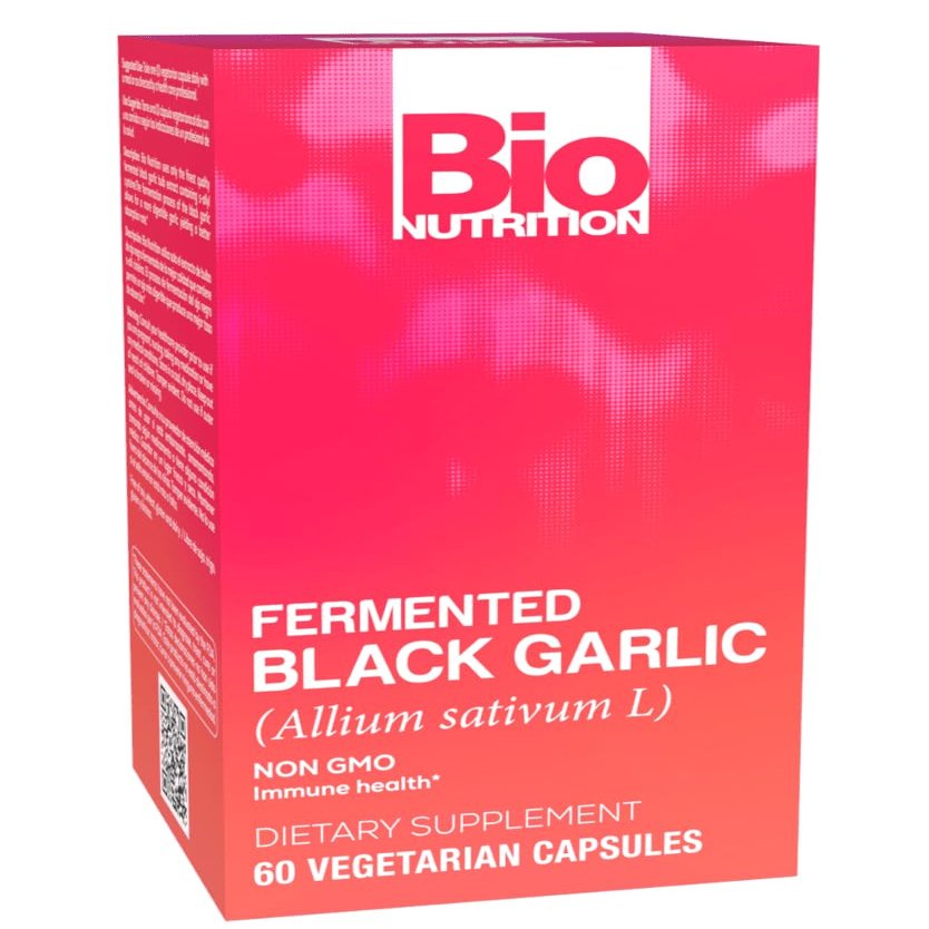 Bio Nutrition Fermented Black Garlic - 60 Vegetarian Capsules Pack of 1
