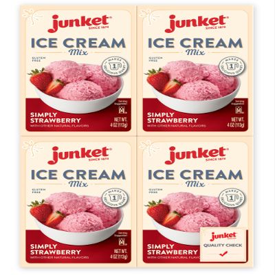 Junket Ice Cream Mix Simply Strawberry, 4 Ounce (Pack of 4)