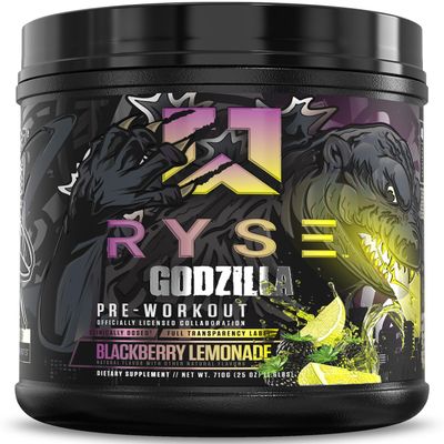 RYSE Godzilla X Noel Deyzel Pre Workout Powder - BlackBerry Lemonade - 400mg Caffeine, High Stim Pre-Workout for Men & Women with Citrulline & Beta Alanine - Energy, Pump & Focus - 20/40 Servings
