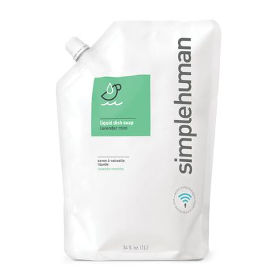 simplehuman Lavender Mint Dish Soap Refill Pouch, 34 Fl Oz.