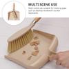 1 Set 2pcs Desktop Dustpan Cleaning Handheld Dustpan Duster Brush Table Clean Broom Brush Wood Dust Pan Keyboard Brush Portable Table Shovel Brush Combination Computer Whisk Wooden view 4