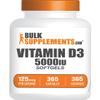 BulkSupplements.com Vitamin D3 5000IU Softgels - Cholecalciferol, D3 Supplement, Vitamin D 5000 IU - 1 Vitamin D3 Softgel (125mcg of Vitamin D) per Serving, 365 Count (Pack of 1) view 1