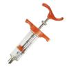 ARDES 20 ml Veterinary Syringe with Dose Nut. High Precision and Performance. Unbreakable Plastic Barrel. Luer Lock. Easy Disassembly for Cleaning. Ergonomic Design. Adjustable Dose., Clear / Orange view 1