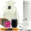 Organic Tea Gift Set with Portable Kettle (25 Piece) Tea Lovers Basket for Women or Men | Birthday Present (Christmas Xmas Mom Mother Teacher Co-Worker) view 1