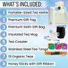Organic Tea Gift Set with Portable Kettle (25 Piece) Tea Lovers Basket for Women or Men | Birthday Present (Christmas Xmas Mom Mother Teacher Co-Worker) view 2