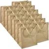 12-Pack Heavy Duty Sturdy Jute Burlap Tote Bags with Handles Reusable Grocery Shopping Bags Blank Fabric for DIY, Crafts (Medium: 12" x 12" x 7.75") view 2