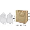 12-Pack Heavy Duty Sturdy Jute Burlap Tote Bags with Handles Reusable Grocery Shopping Bags Blank Fabric for DIY, Crafts (Medium: 12" x 12" x 7.75") view 3
