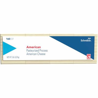 Schreiber 5 lb. 160 Count Pre-Sliced Real White American Cheese, Pack of 1