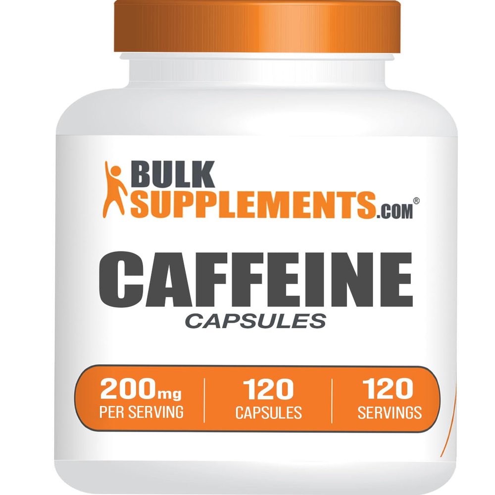 BulkSupplements.com Caffeine 200mg Capsules - Caffeine Supplements, Caffeine Pills 200mg - for Energy Support, 1 Caffeine Capsule per Serving, 120 Capsules (Pack of 1)