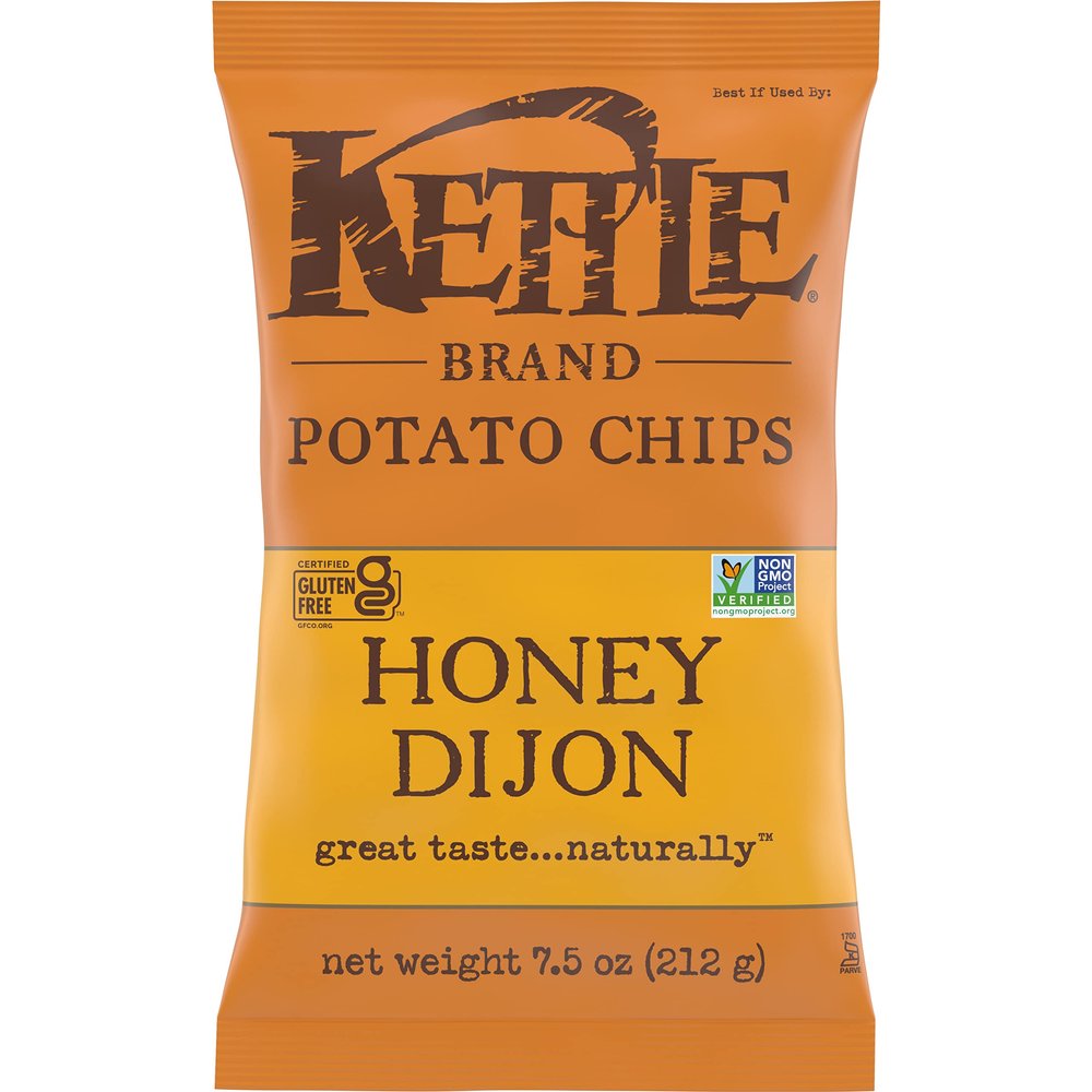 Kettle Brand Potato Chips, Honey Dijon Kettle Chips, 7.5 Oz (Pack of 12)